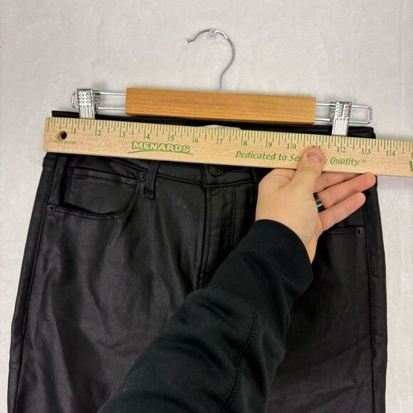 Abercrombie & Fitch Black Faux Leather The Super Skinny Ankle High Rise Jeans Si - Picture 5 of 11